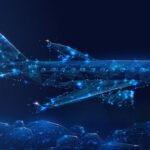 Futuristisches digitales Flugzeug