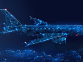 Futuristisches digitales Flugzeug