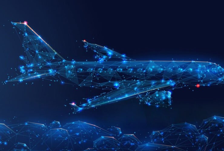 Futuristisches digitales Flugzeug