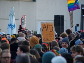 Protesters rallying against AfD in Germany