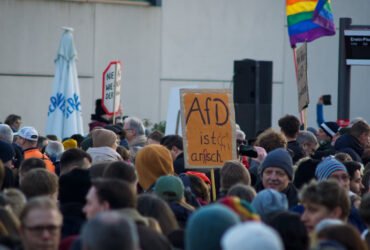 Protesters rallying against AfD in Germany