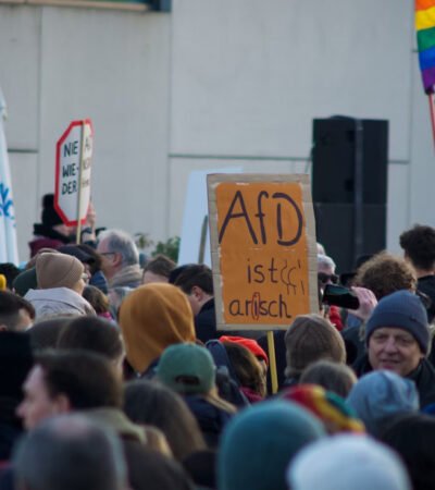 Protesters rallying against AfD in Germany