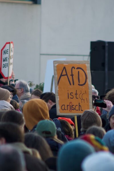 Protesters rallying against AfD in Germany