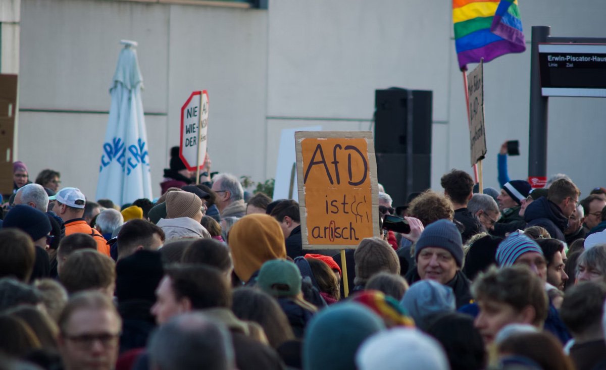 Protesters rallying against AfD in Germany